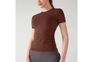 Sports Yoga Top for Women Summer New Style Round-neck Running Quick-drying Short-sleeved T-shirt Custom Printed Solid Top