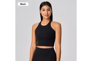 Women's Sexy Hollow-Out Beauty Back Yoga Vest, Semi-Fixed Cup, Shockproof & Push-Up, Running & Fitness Sports Tank Top