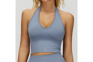 Women's Backless High Elastic Light Weight Sweat Wicking Yoga Bras Seamless Fitness Vest Beautiful Bodybuilding Training Top