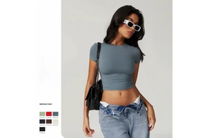 2024 New Women Short Sleeve Yoga Tops Girls High Stretch T Shirts Breathable Top Quick Dry Workout Shirts Sports Clothing
