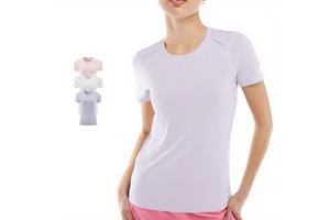 Outdoor Quick-drying for Women's Summer Yoga Wear Sports Short-sleeved Crew Neck Lightweight Breathable Running Fitness Top