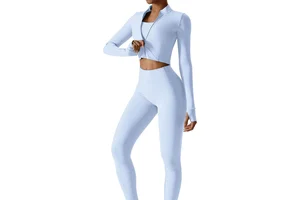 Latest Design High Quality Women 3-Piece Yoga Set Solid Front Elastic Waist 100% Cotton Breathable Lightweight Wholesale