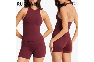 RUIQUWIN Wholesale Women's High Quality Sports Running Vest Breathable Fitness Top Quick Dry Backless Yoga Top