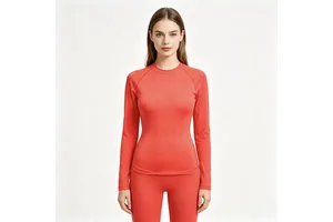 Wholesale Women's Compression Long Sleeve Top Breathable Nylon Spandex Fitness Training Activewear