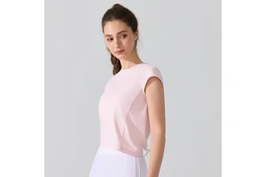 XW-YD408 New Soft Round Neck Breathable Backless Quick-Drying Sleeveless Back Drawstring Tops for Women Fitness Yoga Gym Tops