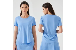 Summer Sports Top Lightweight Breathable Fast-Drying Loose Fit Yoga Suit Slim Fitness Short-Sleeved Versatile Design