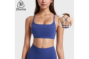 Custom Spaghetti Strap Cross Back Sport Bras Women Gym Activewear Workout Yoga Bra Sports Fitness Tank Top