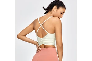 Women Quick Dry Sexy Cross Back Workout Bra Sports Yoga Crop Tops Fitness High Impact Tank Top Sports Running Dancing Bra