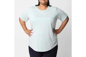 High Quality Fashionable Women's Summer T-Shirts Short Sleeves Breathable Plain Dyed Polyester/Cotton Fabric Customizable