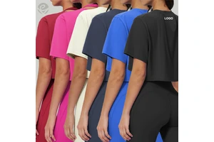 Wholesale Women Sports Yoga T-Shirt Quick-Dry Loose Fit Short Sleeve Sports Top Gym Fitness Wear Workout Clothing Women Tops