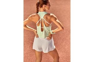 Lightweight Quick-Dry Waist Length Racerback Twist Tank Top Running Jogging Training Tennis Golf Workout Gym Wear for Women