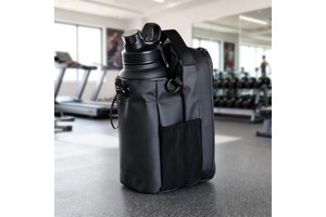 Custom Logo Gym Bag Large Capacity Water Resistant Portable Crossbody Strap Polyester Lining-Magnetic Cup Holder for Phone Water