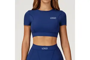 2025New Women Tight Breathable Comfortable Nude Feeling Crew Neck Yoga Fitness Short Sleeves Women Gym Sports T Shirt
