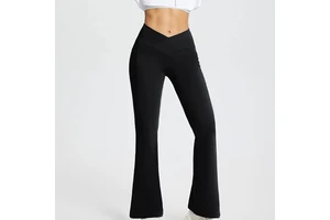 Fashion V-Cut Yoga Flared Pants Women's Casual Fitness Flared Pants Sports Wide-leg Yoga Pants for Women
