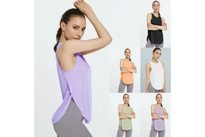 New Fashion Women Sleeveless Solid Loose Yoga Quick Dry Vest Breathable tank Top Fitness Sport Vests