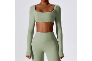 High Quality Long Sleeved Yoga Clothing Outdoor Running Sports T-Shirt Quick Drying Tight Fitness Clothing Women's Top