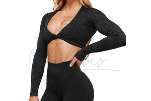 High Quality Eco-Friendly Formal Summer Women Crop Top Shirts Workout Fitness Canvas Breathable Quick Dry Spandex/Polyester Low