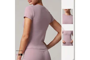 Women Lightweight Seamless Short Sleeve Yoga Top Slim Fit Quick Dry Breathable Sports T-shirt Gym Running Fitness Shirts Print