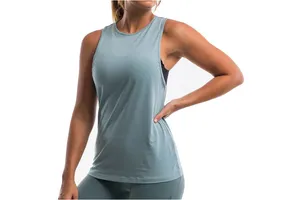 High Quality Women's Sleeveless Jersey Tank Top with Front Logo Eco-Friendly Breathable Fabric High Stretch Yoga Workout Wear