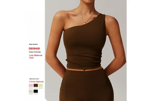 Sportswear One Shoulder Waisted Yoga Vest Quick-drying Sports Shaping Underwear Running Fitness Vest for Women Gym Workout