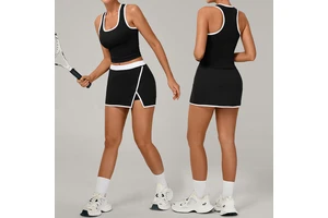 New Ropa Deportiva Women'S Shoulder Strap Sportswear Sports Workout Yoga Short Skirt Suit Tennis Gym Fitness Sets For Women