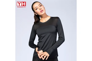 New Arrival Polyester Spandex Long Sleeve Yoga Tops Sports Fitness Active Tshirt for Women