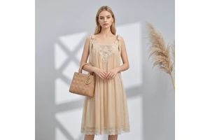Sexy Summer Lace Sleeveless Tank Top: Women's Full-Length Lightweight Ice Silk Midi Casual Skirt
