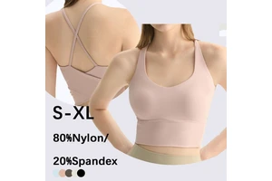 YIYI Beauty Back Sports Vest with Pads Shockproof Push up Sports Bra Skin-Friendly Breathable Athletic Tank Top Yoga Gym Workout