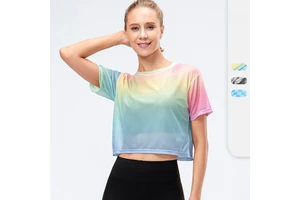 Custom Logo Fitness & Yoga Wear Women Loose Running Training T Shirt Printed Short Sleeve Sports Top Quick Dry