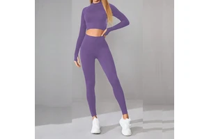 Custom Logo Solid Color Breathable Lightweight Eco-Friendly Seamless Double Layer Strap Polyester/Rayon Women's Yoga Sport Top