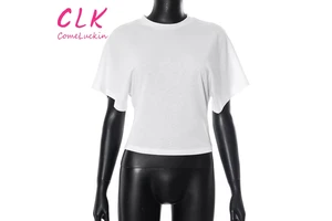 Summer New Fashionable Solid Color Round Neck Slimming Design Short Sleeved Women's T-shirt Custom LOGO Street Casual T Shirt