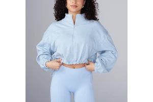 2024 Newest Cropped Zip up Long Sleeve Yoga Crop Top Hoodie Lightweight Sport Jacket for Women
