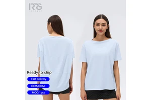 Roregal Summer Women's Casual Running T-Shirt Loose Breathable Short Sleeve Yoga Top