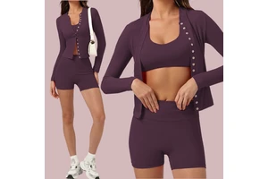 Women Seamless Ribbed Quick Dry Tight Long Sleeves T Shirt Women Running Sports Fitness Yoga Gym T Shirt