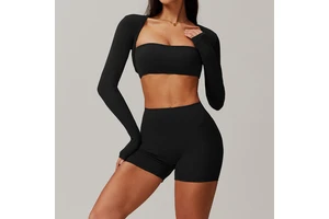 Women's Active Long Sleeve Yoga Tops Quick Dry Outdoor Running Sports Waistcoat T-Shirt Brushed Fitness Top