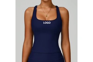 YMR-EBX3093 Women's Sports Vest New Thread Style Yoga Top with V-Back Breathable Fitness Running Wear Featuring a Chest Cushion