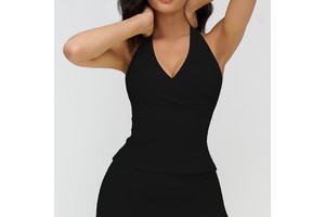 Wholesale Halter Yoga Sleeveless Tops Backless Deep V Gym Workout Fitness Yoga Vest for Women