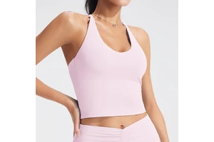 New High-Quality Breathable Nude-Feeling Women's Fitness Vest with Neck Strap for Running Workouts Sports Hollow-out Thin Straps