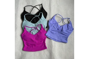 Women's Breathable Seamless High-Elastic Crop Top Sports Bra Workout Tank with Back Cutout Yoga/Gym 4-Way Stretch Crop Top