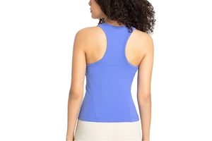 Women's Sleeveless Workout Vest Custom Logo Print Quick Dry Racer Back Gym Fitness Tank Top Breathable Activewear Yoga