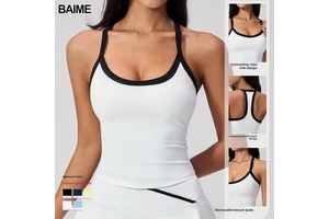 Women's Yoga Short Top Gathers Sexy Seamless Breathable Quick Drying Lightweight Running and Fitness Vest