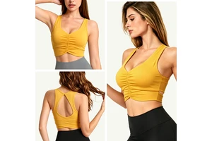 High Elasticity Sports Bra Women Medium Support Hollow Back Design Buttery Soft Yoga Workout Activewear Low MOQ