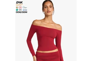 Women Fitness Apparel Yoga Crop Top Workout Long Sleeve Solid Slim Fit Sexy off Shoulder Tops t Shirt