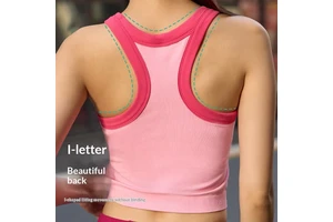 Wholesale Women's Breathable Sports Vest Yoga Beautiful Back Design Medium-High Chest Pads Suitable Outerwear