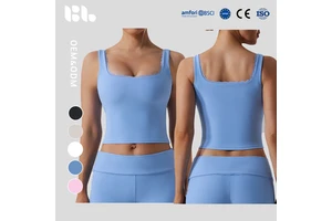 Women's Ribbed Quick-Dry Sports Yoga Tank Top, Racerback Workout Tops, Breathable Running Athletic Shirts