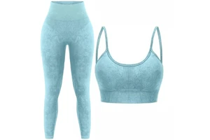 Solid Long Sleeved Off Shoulder Yoga Top with Shorts 2 Piece Set for Women Breathable Dance Sports