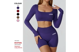Custom High-Quality Seamless Hollowed-Out Long-Sleeved Yoga Wear Women'S High-End Running Long Sleeve Fitness Sports Clothes