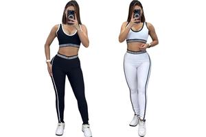 J5148 Summer New Fashion Leisure Adjustable Sleeveless Vest Fitness Waist Sports Yoga Suit Spaghetti Strap Solid Color