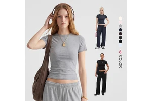 High Quality Regular Shoulder Fit Casual Sports Tshirt 200gsm Summer Slim Cropped Gym T Shirt for Women