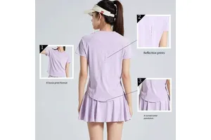 Summer New Sports Breathable Loose Quick-Drying Yoga Top for Fitness and Running Short-Sleeved Women's T-Shirt